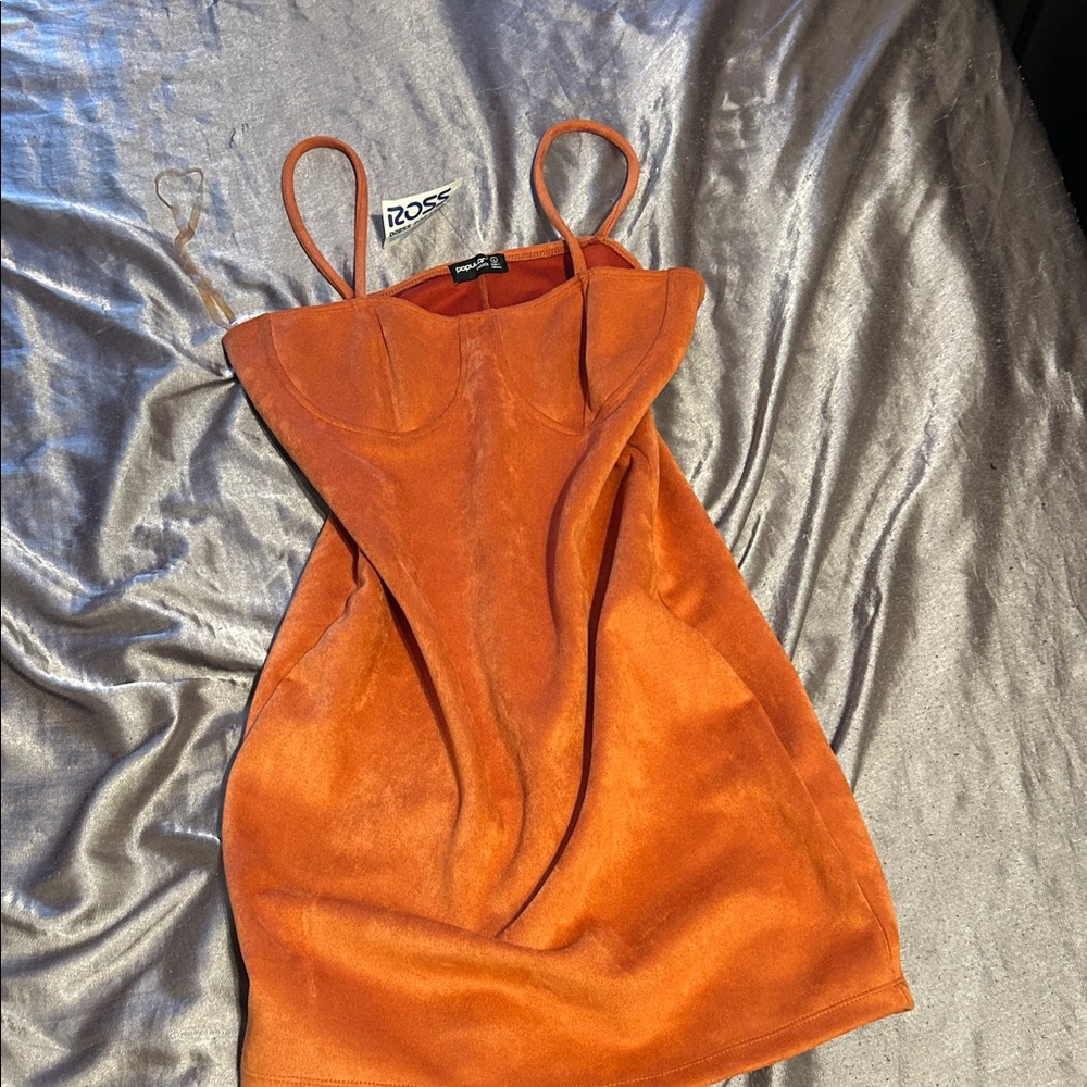 Elegant Orange Bodycon Dress